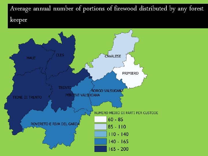 Average annual number of portions of firewood distributed by any forest keeper 