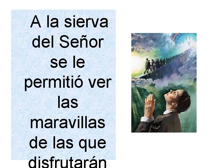 A la sierva del Señor se le permitió ver las maravillas de las que