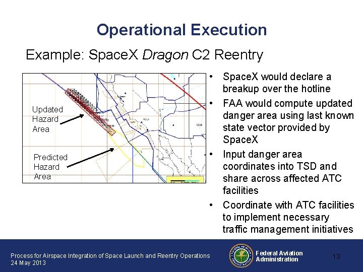 Operational Execution Example: Space. X Dragon C 2 Reentry Updated Hazard Area Predicted Hazard Operational Execution Example: Space. X Dragon C 2 Reentry Updated Hazard Area Predicted Hazard