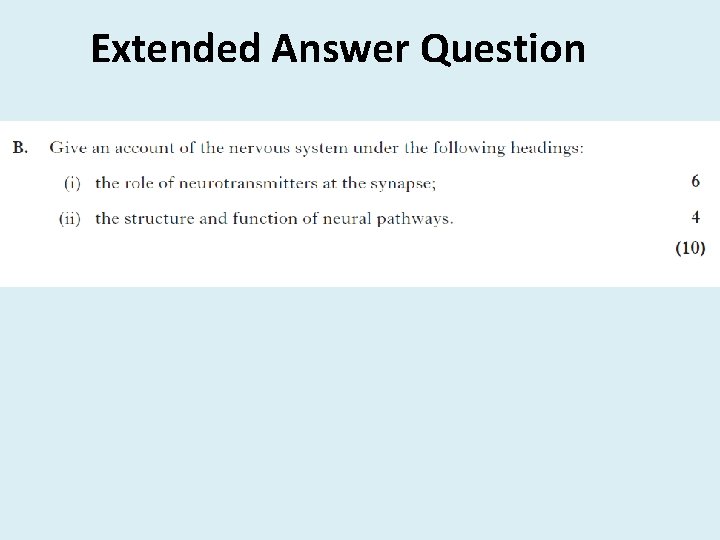 Extended Answer Question Extended Answer Question