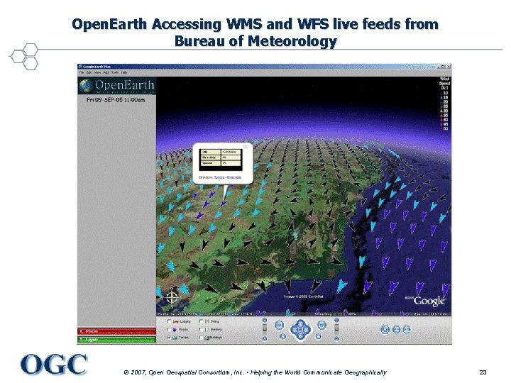 Open. Earth Accessing WMS and WFS live feeds from Bureau of Meteorology © 2007,