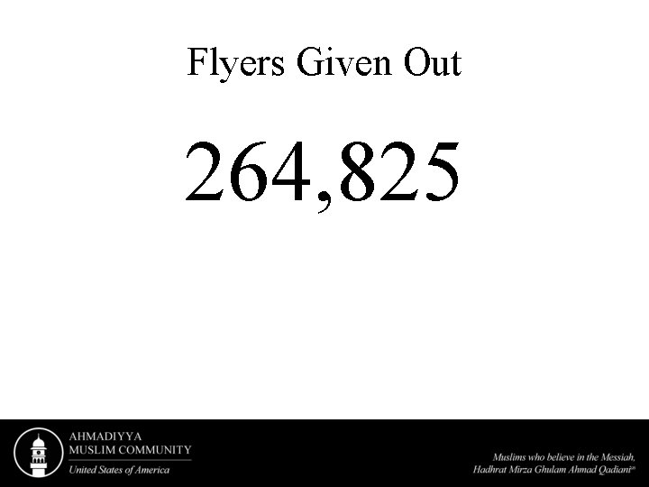 Flyers Given Out 264, 825 