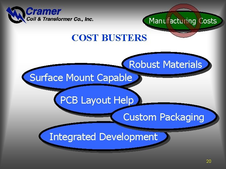 Manufacturing Costs COST BUSTERS Robust Materials Surface Mount Capable PCB Layout Help Custom Packaging