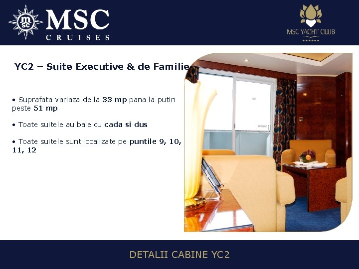 YC 2 – Suite Executive & de Familie • Suprafata variaza de la 33