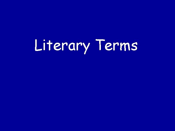 Literary Terms 