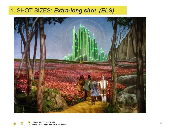1. SHOT SIZES: Extra-long shot (ELS) FROM TEXT TO SCREEN Teaching English Literature and