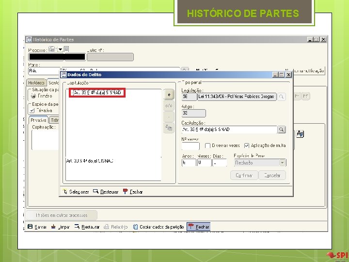 HISTÓRICO DE PARTES HISTÓRICO DE PARTES