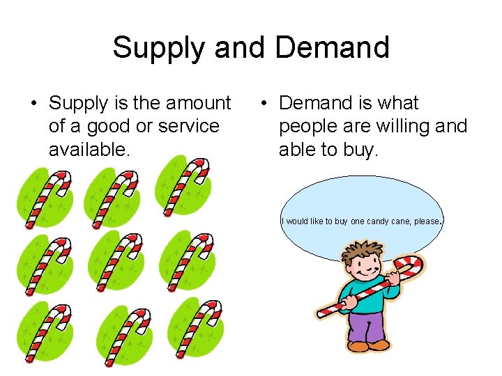 Supply and Demand • Supply is the amount of a good or service available.