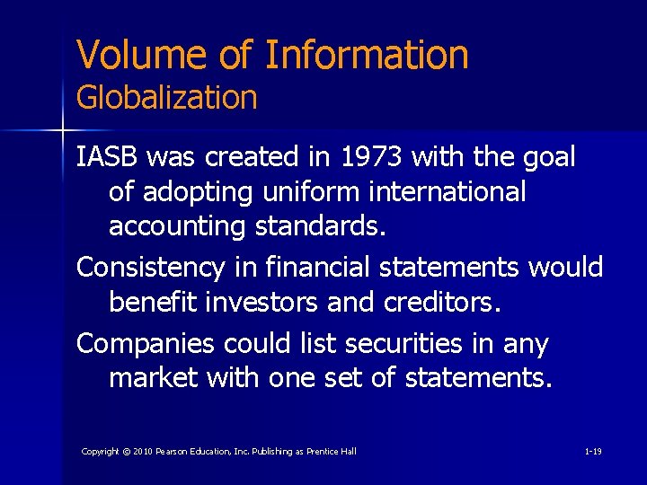 Volume of Information Globalization IASB was created in 1973 with the goal of adopting