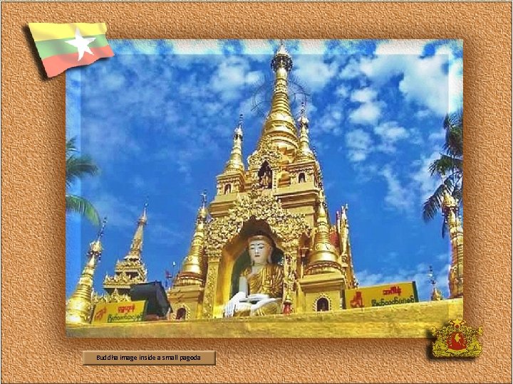 Buddha image inside a small pagoda 