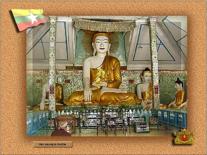 Man praying to Buddha 