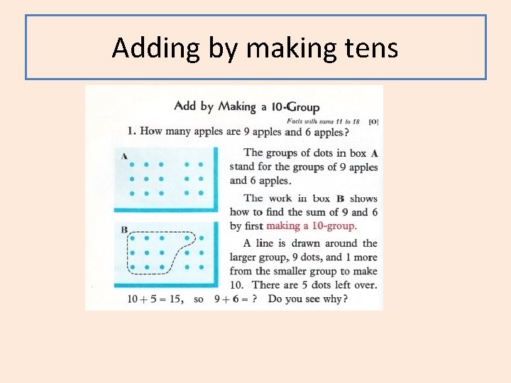 Adding by making tens 