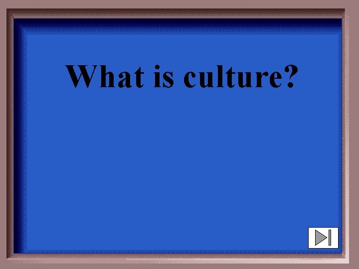 What is culture? 