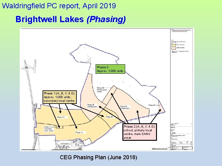 Waldringfield PC report, April 2019 Brightwell Lakes (Phasing) Phase 3 Approx. 1, 000 units