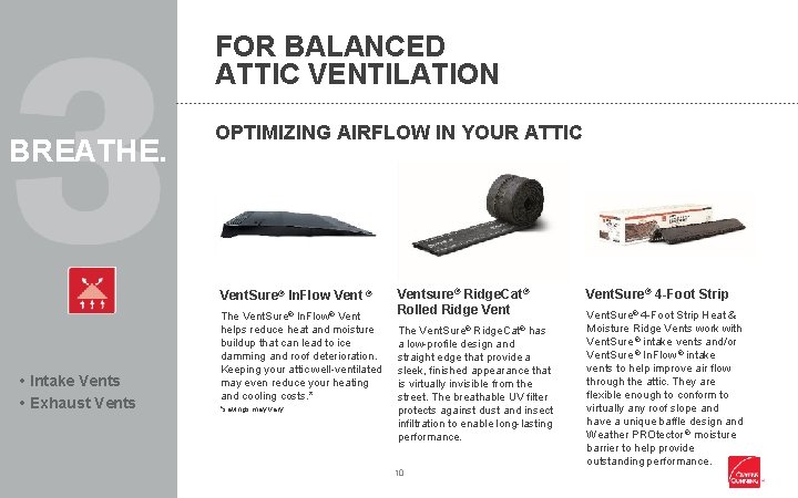 FOR BALANCED ATTIC VENTILATION BREATHE. OPTIMIZING AIRFLOW IN YOUR ATTIC Vent. Sure® In. Flow