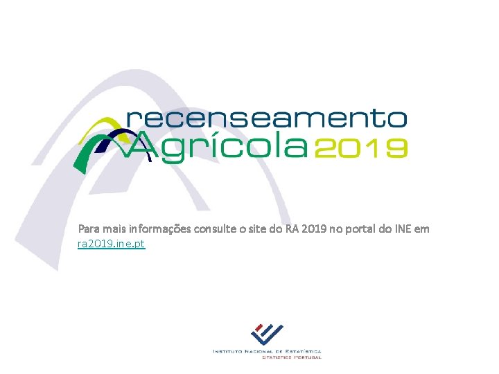 Para mais informações consulte o site do RA 2019 no portal do INE em