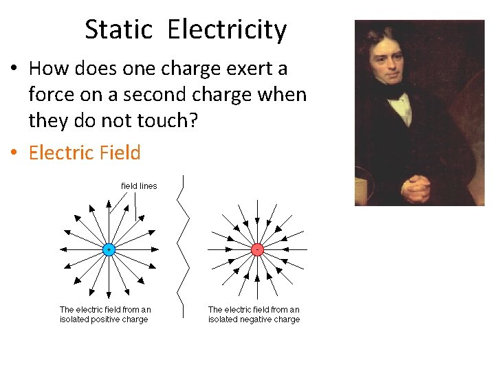 Static Electricity • How does one charge exert a force on a second charge