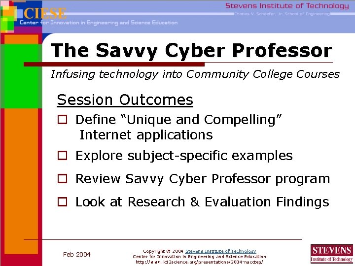 The Savvy Cyber Professor Infusing technology into Community