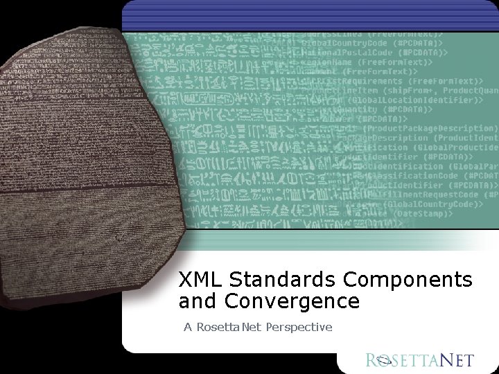 XML Standards Components and Convergence A Rosetta. Net Perspective XML Standards Components and Convergence A Rosetta. Net Perspective