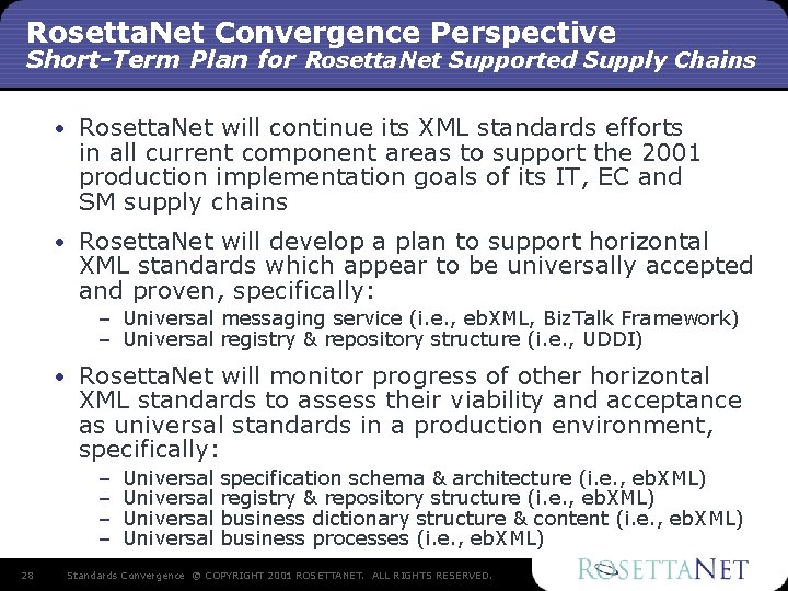 Rosetta. Net Convergence Perspective Short-Term Plan for Rosetta. Net Supported Supply Chains • Rosetta. Rosetta. Net Convergence Perspective Short-Term Plan for Rosetta. Net Supported Supply Chains • Rosetta.