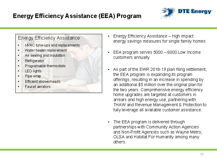 Energy Efficiency Assistance (EEA) Program Energy Efficiency Assistance • • • HVAC tune-ups and