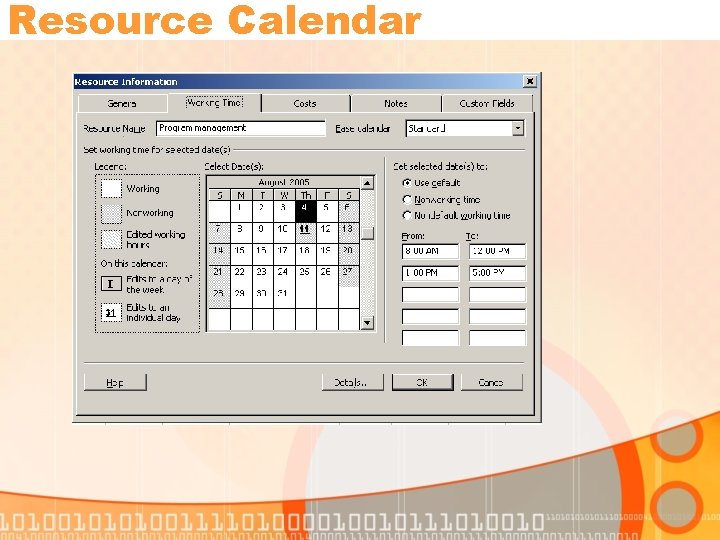 Resource Calendar 