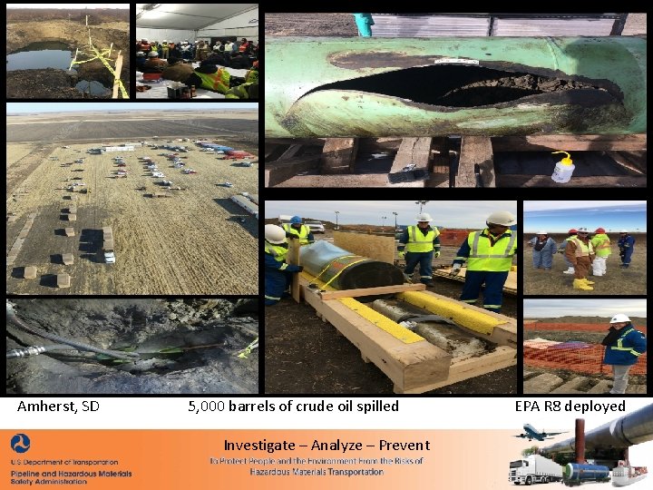 Amherst, SD 5, 000 barrels of crude oil spilled Investigate – Analyze – Prevent