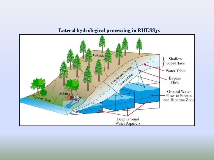 Lateral hydrological processing in RHESSys Lateral hydrological processing in RHESSys