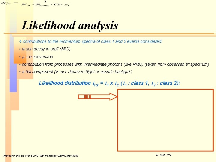 Likelihood analysis 4 contributions to the momentum spectra of class 1 and 2 events Likelihood analysis 4 contributions to the momentum spectra of class 1 and 2 events