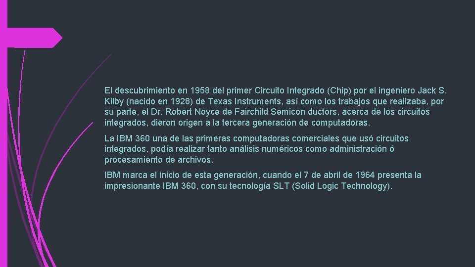 El descubrimiento en 1958 del primer Circuito Integrado (Chip) por el ingeniero Jack S. El descubrimiento en 1958 del primer Circuito Integrado (Chip) por el ingeniero Jack S.