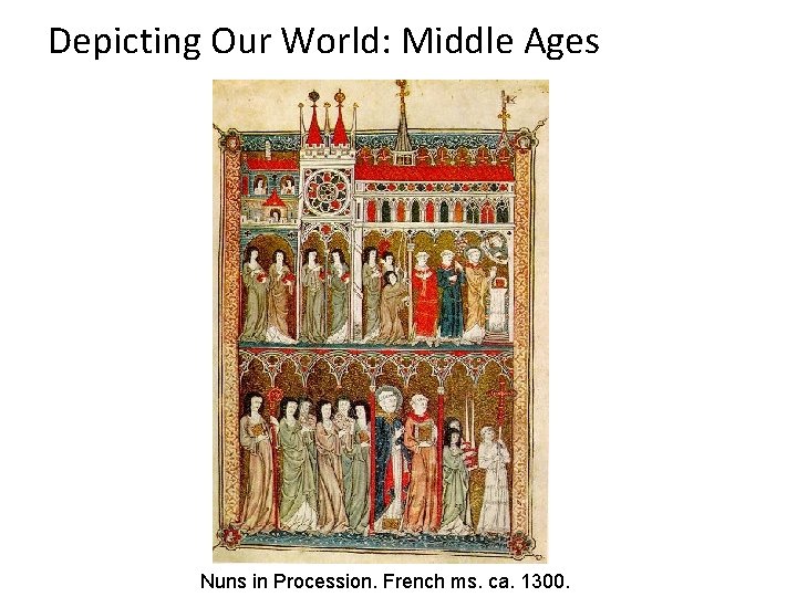 Depicting Our World: Middle Ages Nuns in Procession. French ms. ca. 1300. 