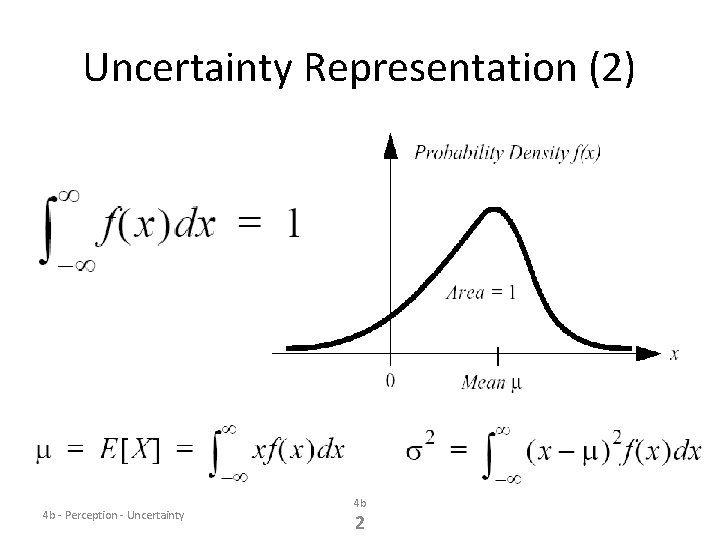 Uncertainty Representation (2) 4 b - Perception - Uncertainty 4 b 2 