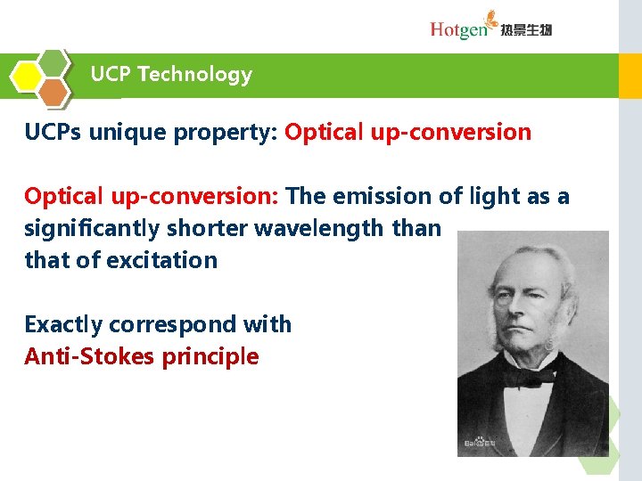 UCP Technology UCPs unique property: Optical up-conversion: The emission of light as a significantly