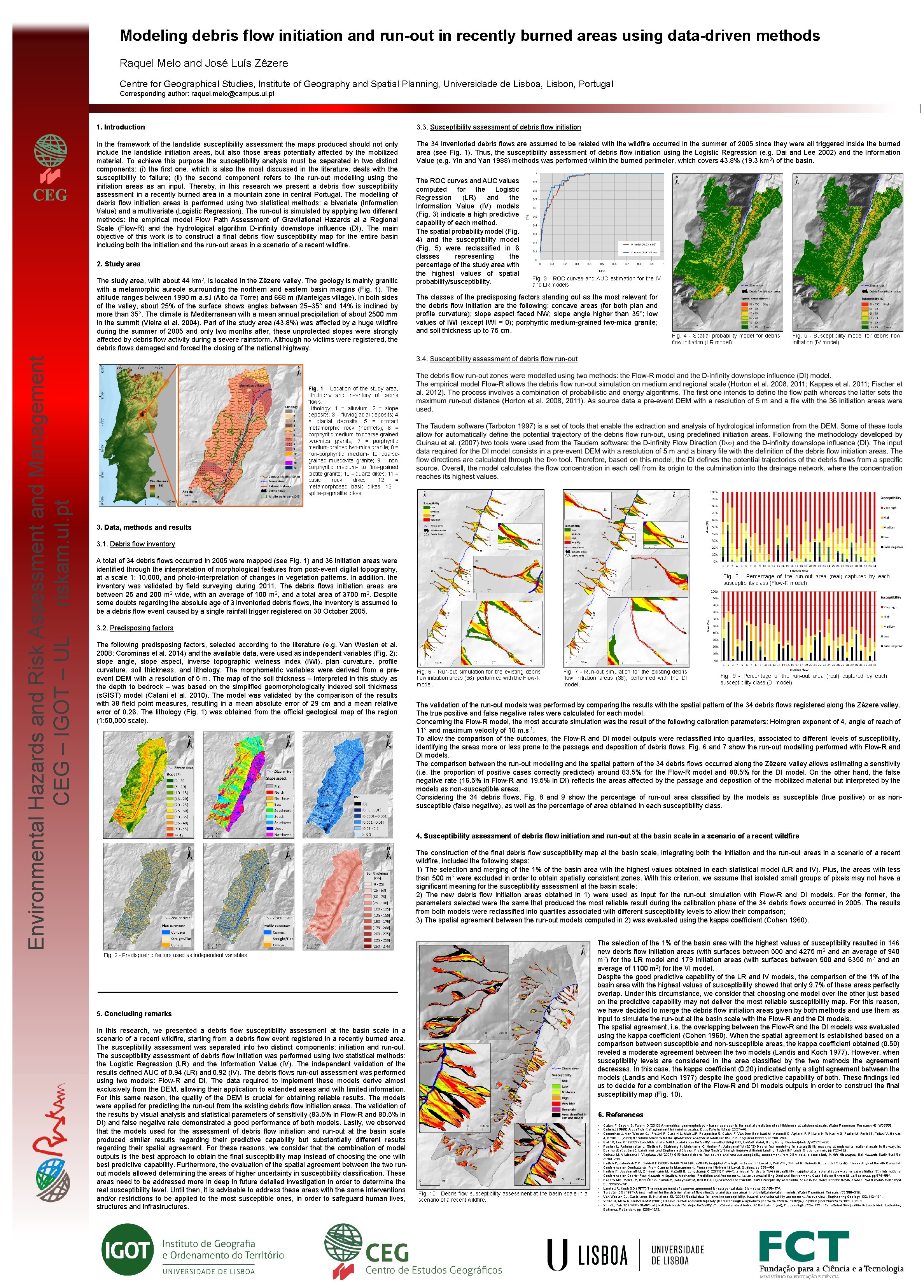 Modeling debris flow initiation and run-out in recently burned areas using data-driven methods Raquel