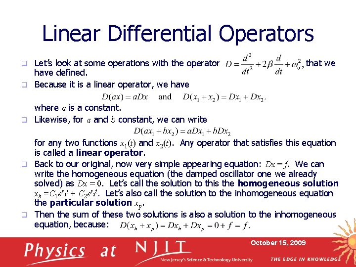 Linear Differential Operators Let’s look at some operations with the operator have defined. q