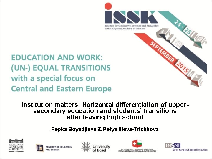 Institution matters Horizontal differentiation of uppersecondary ...