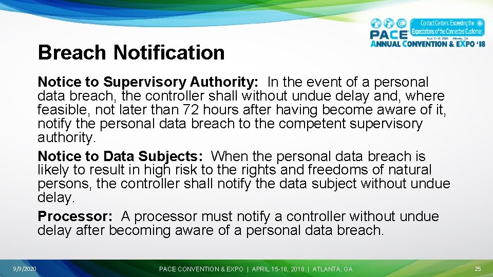 Breach Notification Notice to Supervisory Authority: In the event of a personal data breach, Breach Notification Notice to Supervisory Authority: In the event of a personal data breach,