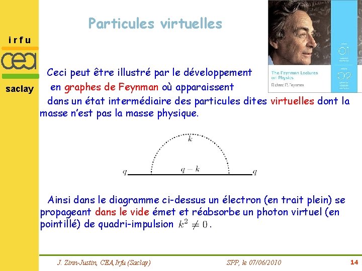 Particules virtuelles irfu Ceci peut être illustré par le développement en graphes de Feynman