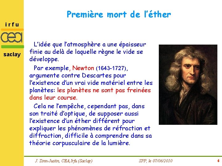 Première mort de l’éther irfu saclay L’idée que l’atmosphère a une épaisseur finie au