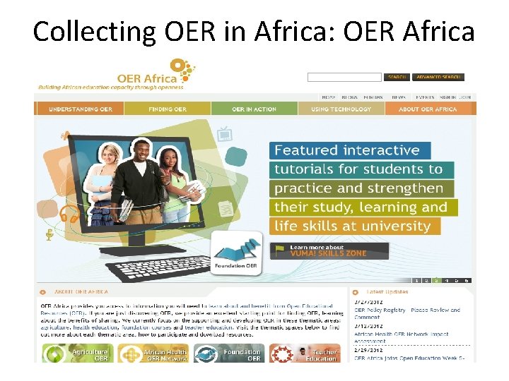 Collecting OER in Africa: OER Africa 