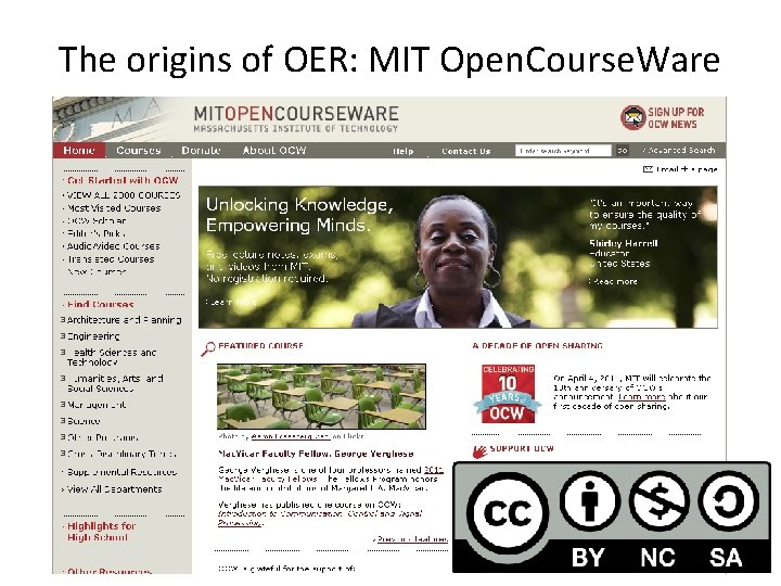 The origins of OER: MIT Open. Course. Ware 