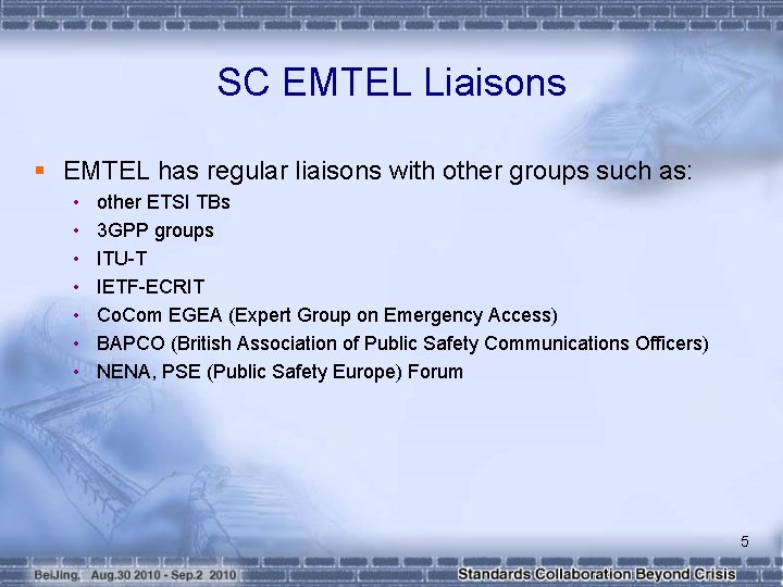 SC EMTEL Liaisons § EMTEL has regular liaisons with other groups such as: • SC EMTEL Liaisons § EMTEL has regular liaisons with other groups such as: •