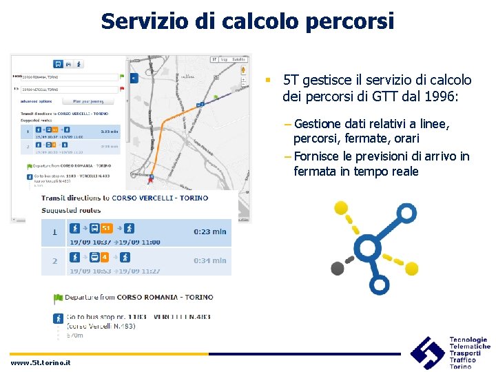 Servizio di calcolo percorsi § 5 T gestisce il servizio di calcolo dei percorsi