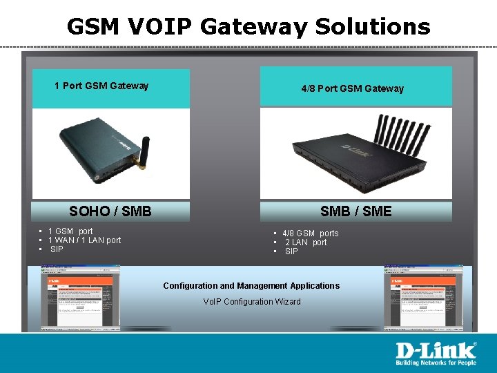 GSM VOIP Gateway Solutions 1 Port GSM Gateway 4/8 Port GSM Gateway SOHO /