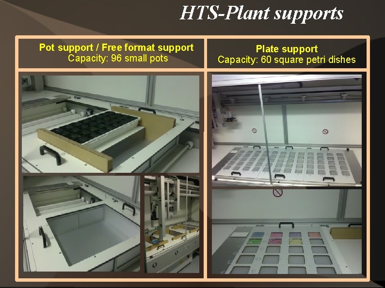 HTS-Plant supports Pot support / Free format support Capacity: 96 small pots Plate support