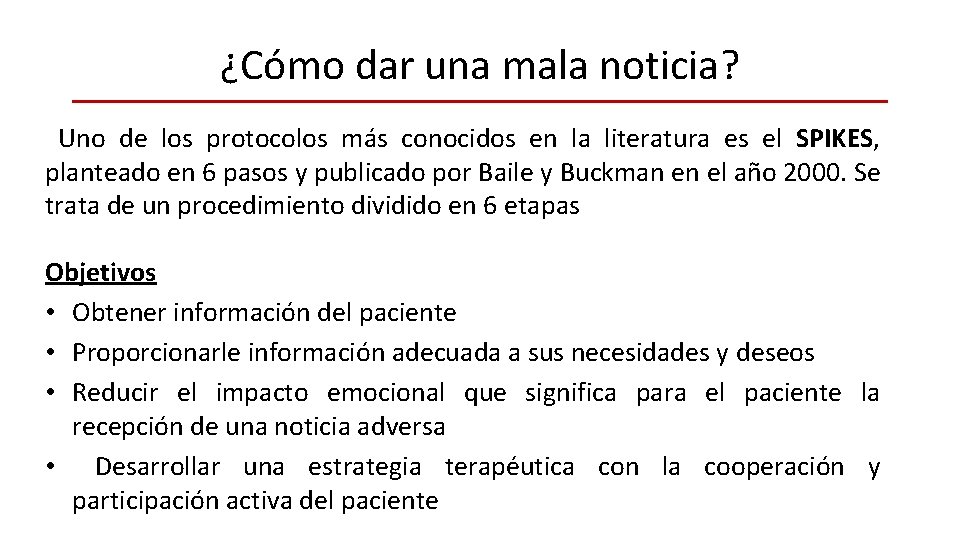¿Cómo dar una mala noticia? Uno de los protocolos más conocidos en la literatura