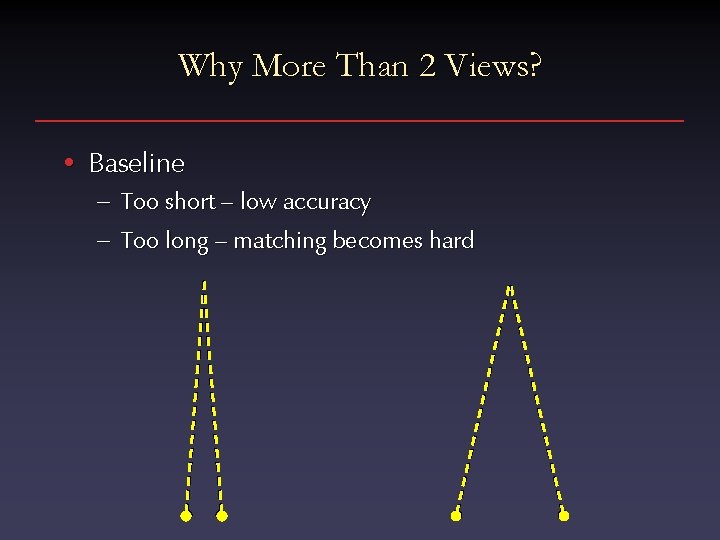 Why More Than 2 Views? • Baseline – Too short – low accuracy –