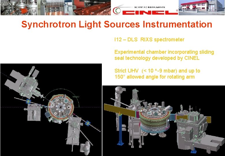 Synchrotron Light Sources Instrumentation I 12 – DLS RIXS spectrometer Experimental chamber incorporating sliding