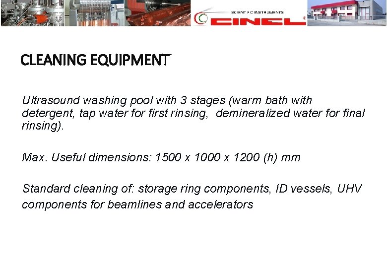 CLEANING EQUIPMENT Ultrasound washing pool with 3 stages (warm bath with detergent, tap water