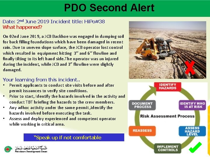 PDO Second Alert Main contractor name – LTI# - Date of incident Date: 2